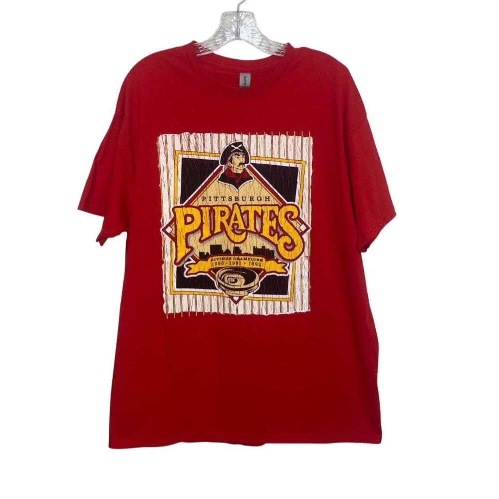 Pittsburgh Pirates Graphic Tshirt XL Red Fanwear Baseball Gildan